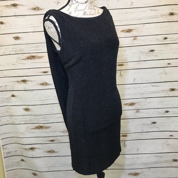 SOLD 😥 Vintage Pinup Cocktail Black Sparkle Dress - Picture 5 of 8